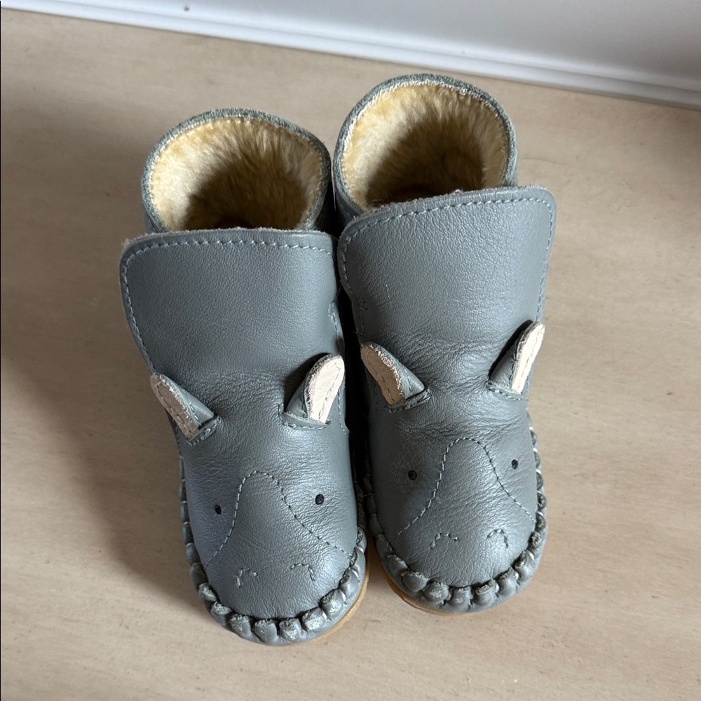 Charming Gray Moccasins for Kids